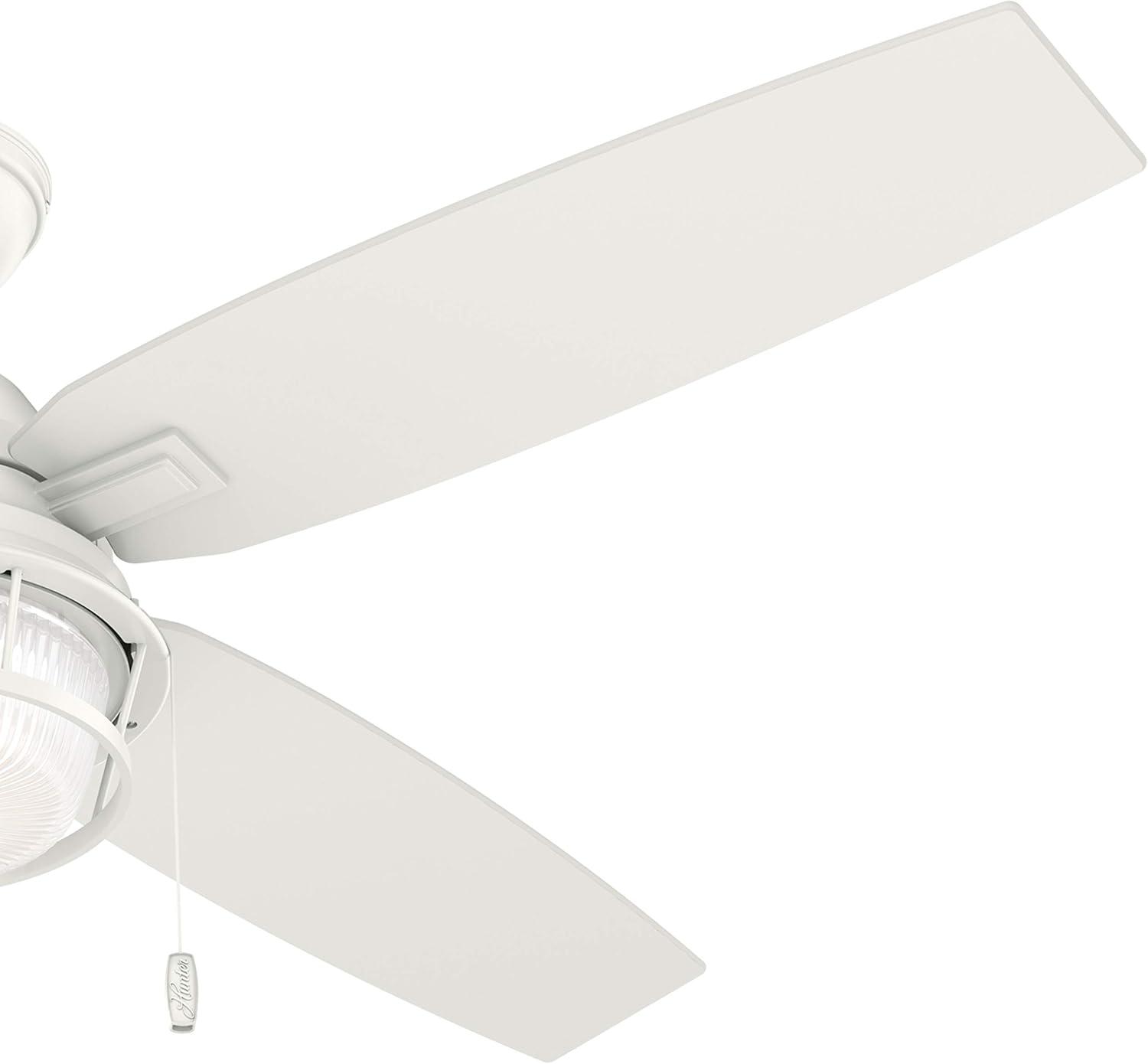 Dempsey Low Profile 44" 4 - Blade Indoor Flush Mount Small Room Ceiling Fan with Lights and Remote
