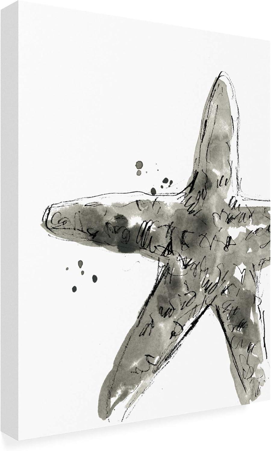 Black and White Abstract Starfish Canvas Print, 18x24