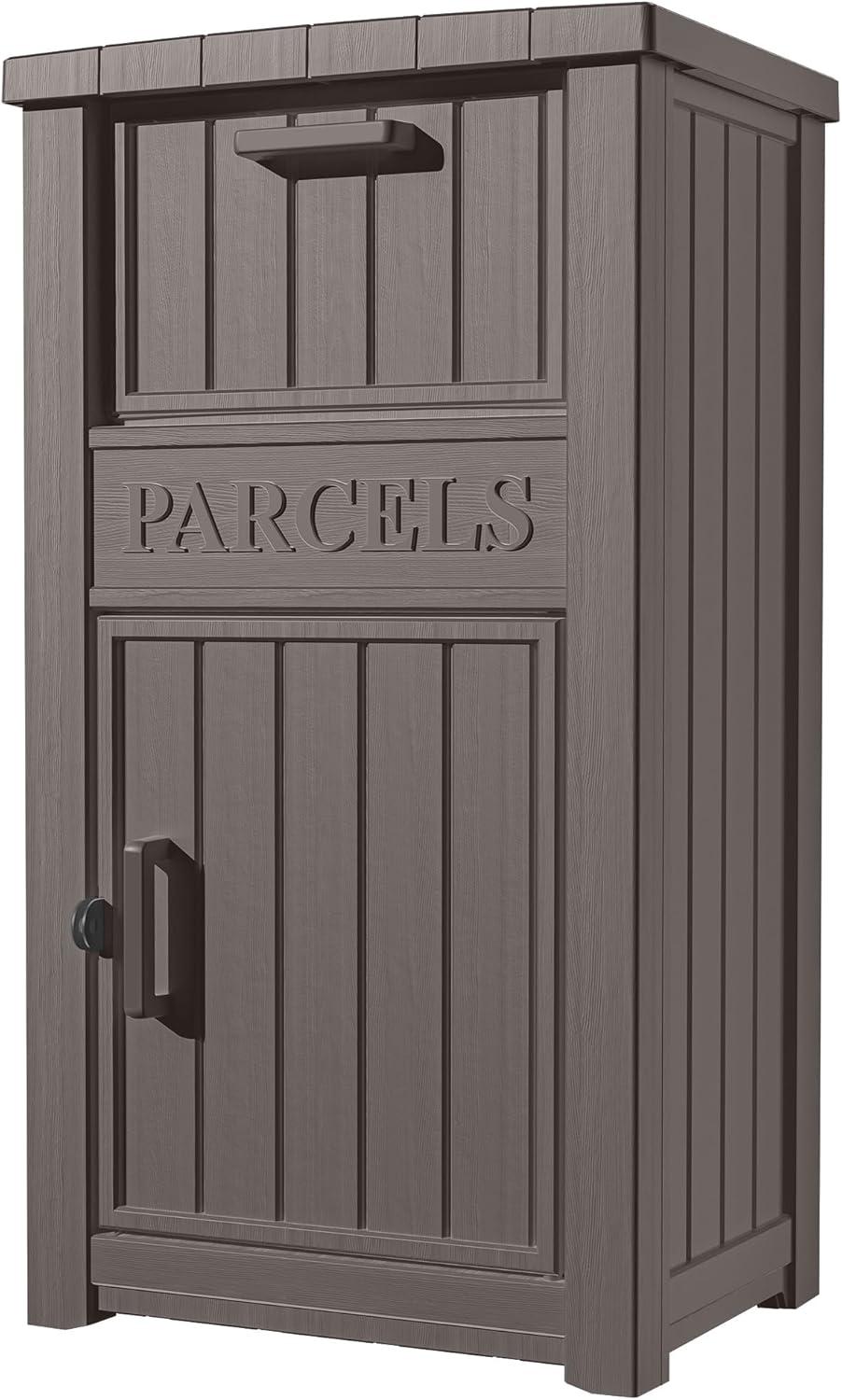 LHBcraft Resin Package Drop Box, Lockable Package Delivery and Outdoor Storage Box