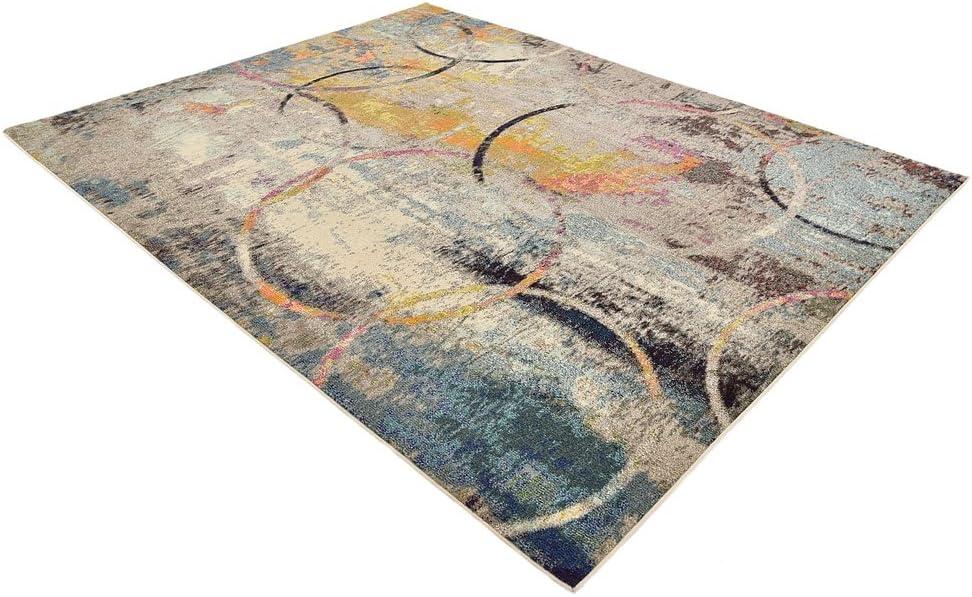 8' x 10' Vibrant Abstract Multi Synthetic Area Rug