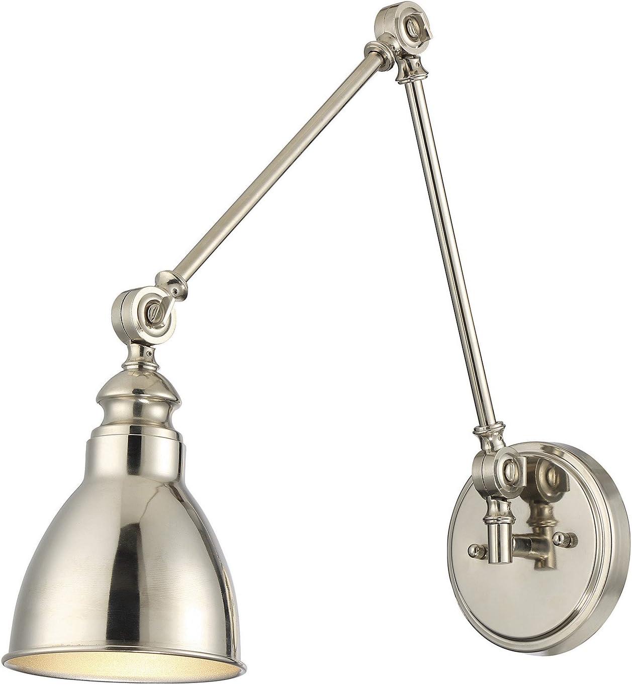 Dakota 1-Light Adjustable Wall Sconce in Polished Nickel