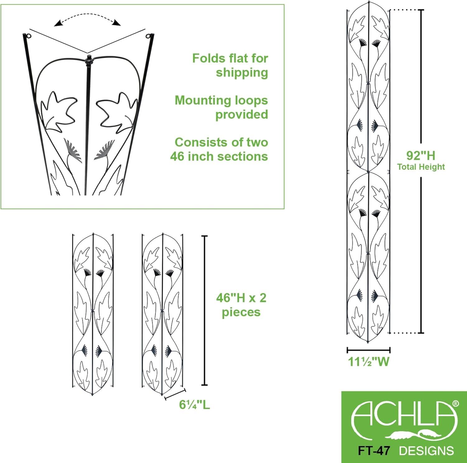 Black Iron Floral Design Garden Trellis, 49" Tall