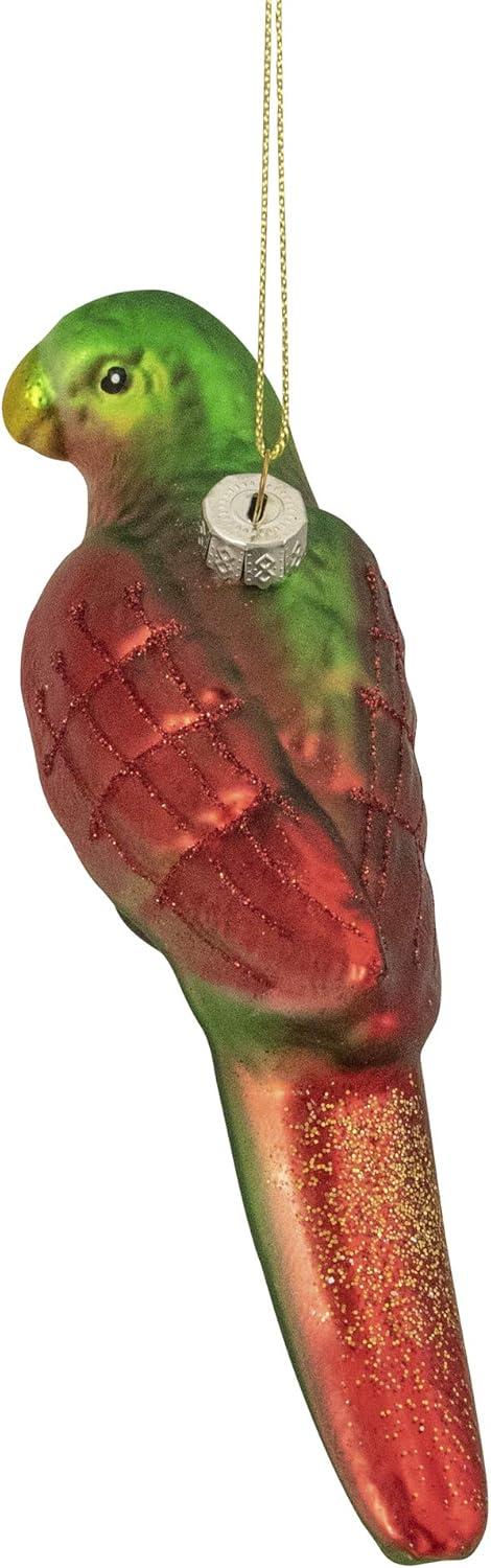 Northlight 6.5" Yellow and Red Parrot Glass Christmas Ornament