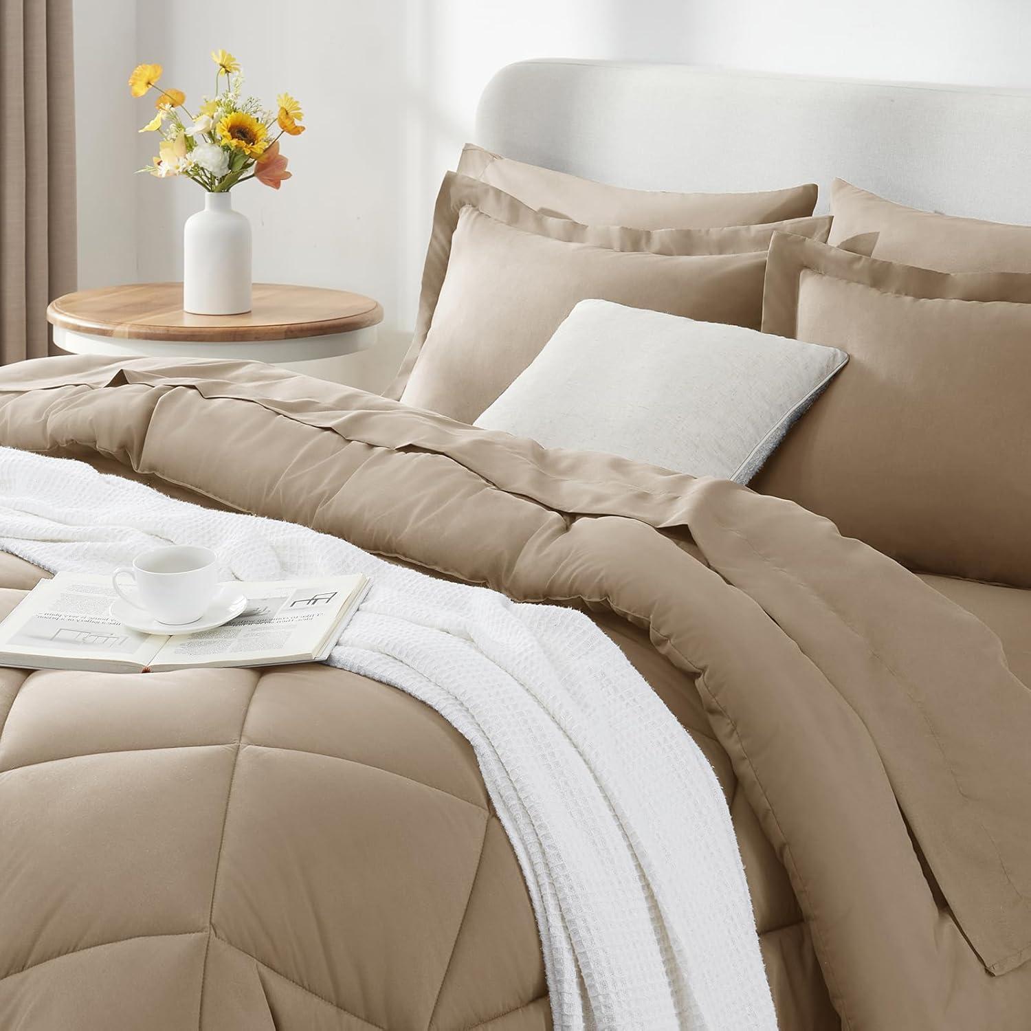 Sweet Home Collection All Season Bed-in-A-Bag 5pc/7pc Solid Color Comforter & Sheet Set Ultra Soft Bedding by Sweet Home Collection