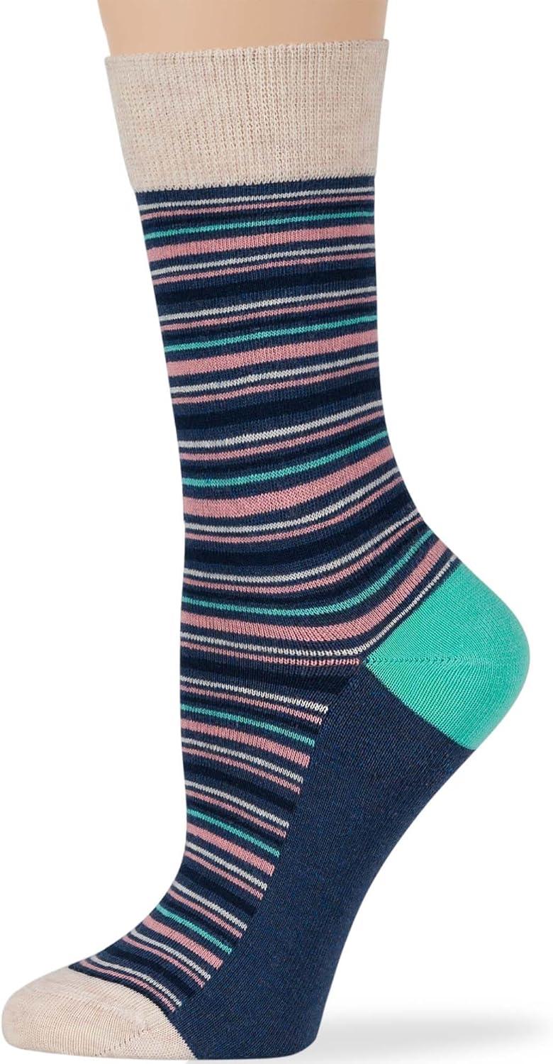 Women's Multicolor Cotton Crew Socks - 4 Pack, Size 5-9