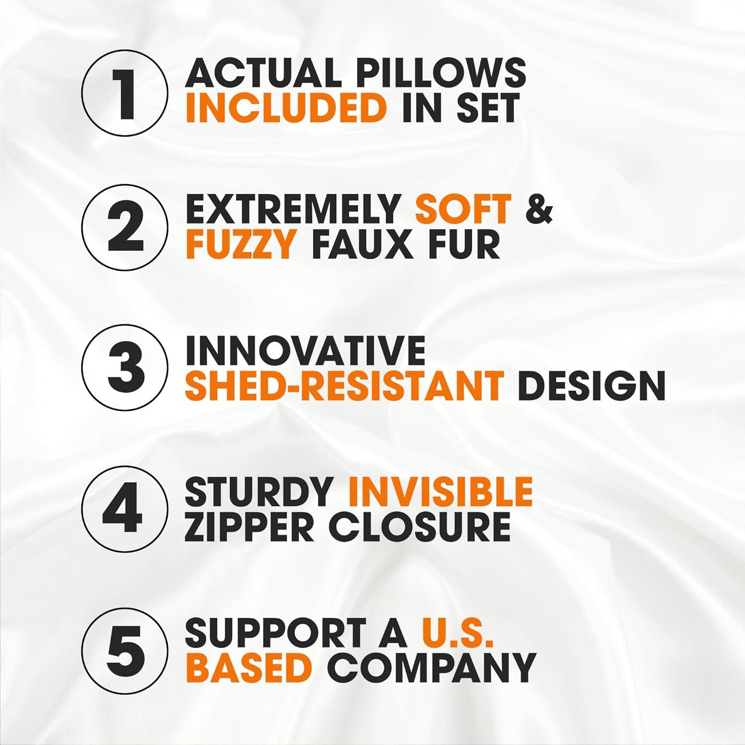 Cheer Collection Faux Fur Throw Pillow (Set of 2)