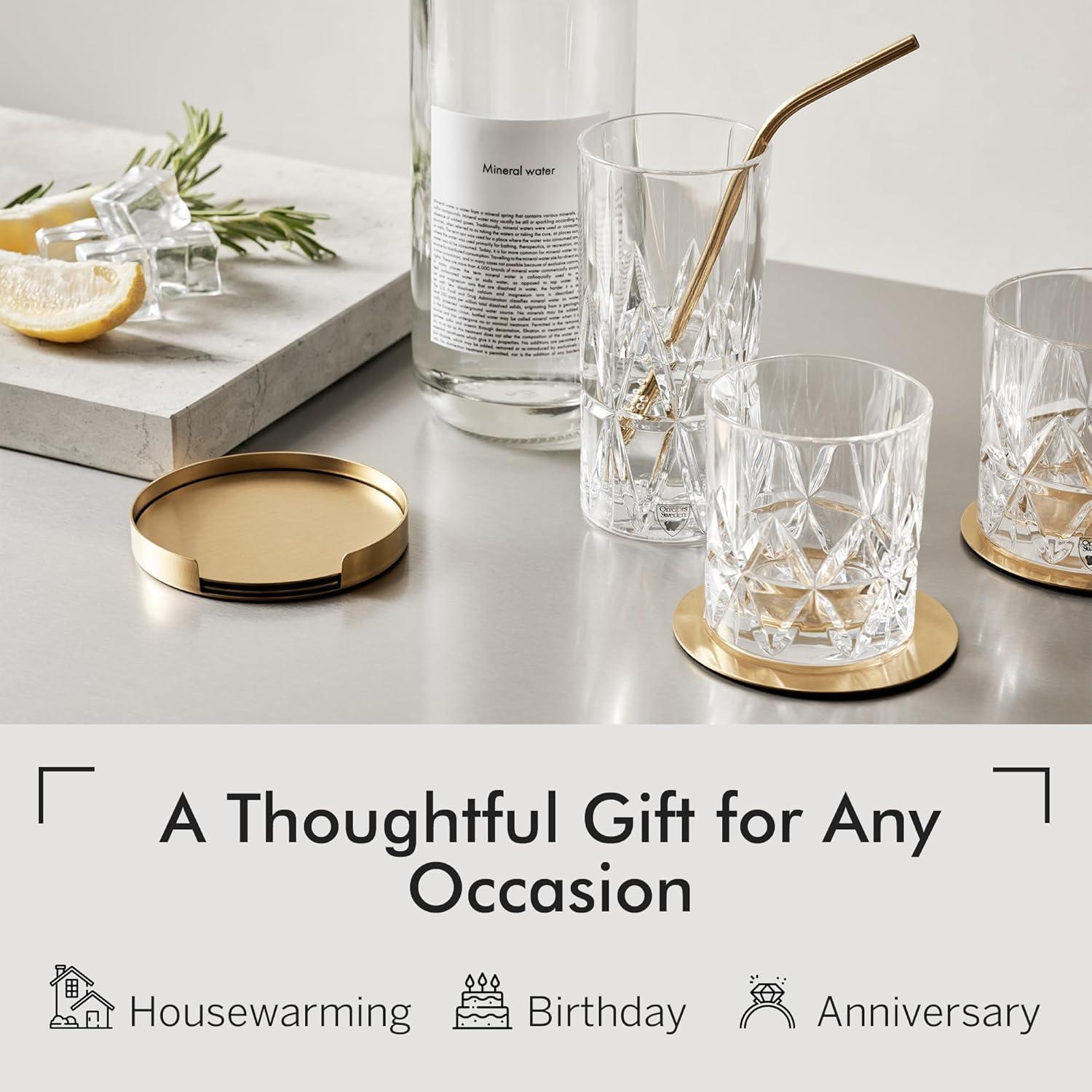 Orrefors Peak Old Fashioned Glass (Set of 4) - 8.5 Fl. Oz., Royal Peak Design, Glassware for Whiskey, Bourbon, Gin, Serving Cocktails & Margaritas, Dishwasher Safe