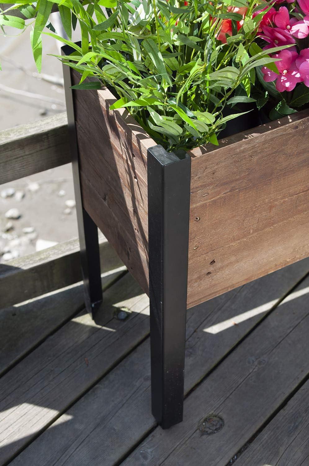 Grapevine Rectangle Wood Urban Garden Raised Planter Box in Brown