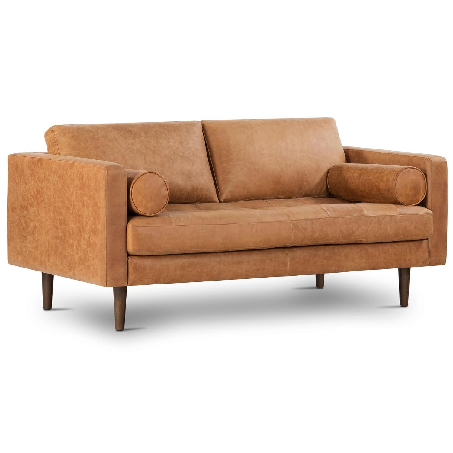 Napa 72'' Full-Grain Genuine Italian Leather Sofa