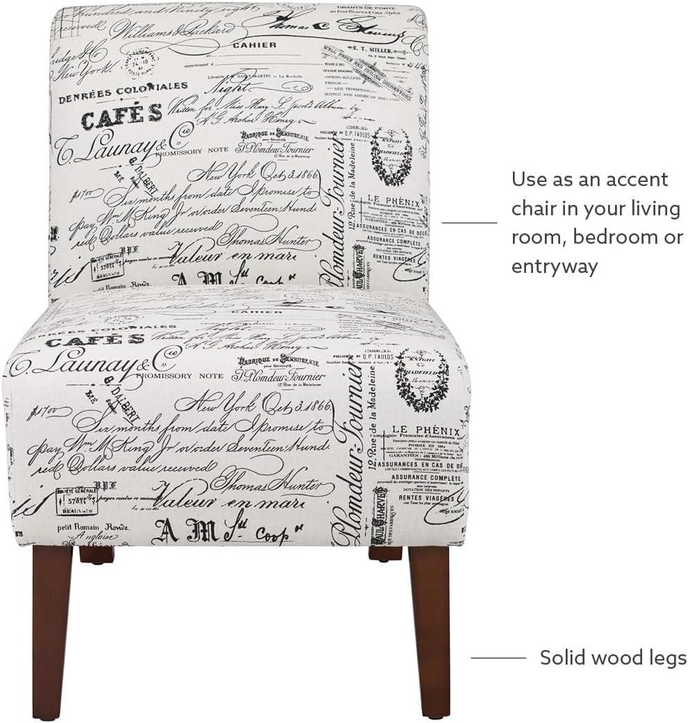 Lily Traditional Slipper Upholstered Sailing Accent Chair Script - Linon