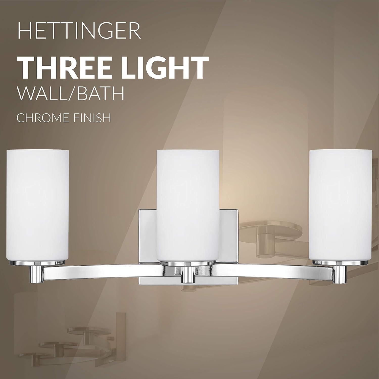 Chrome 3-Light Vanity with Etched Glass Shades