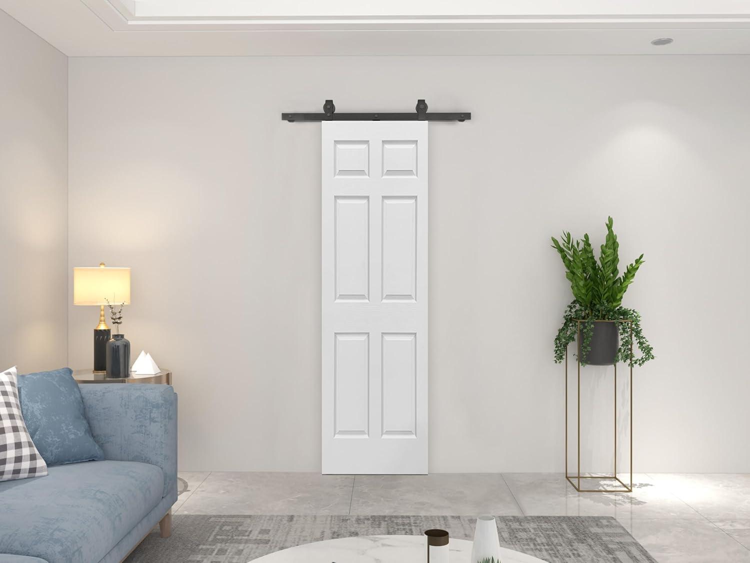 24'' x 80'' White MDF Bi-Fold Barn Door with Black Hardware