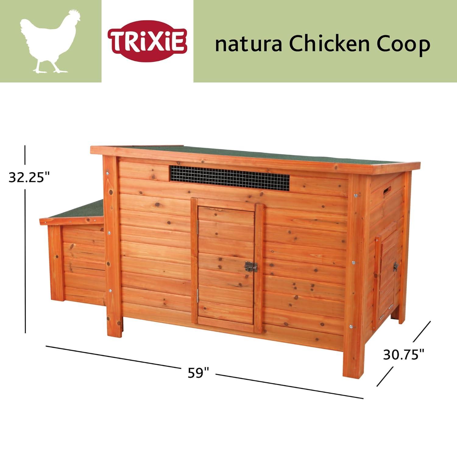 TRIXIE TRIXIE Chicken Coop with Nesting Box, up to 2 Chickens (Standard Size) or 4 Bantams