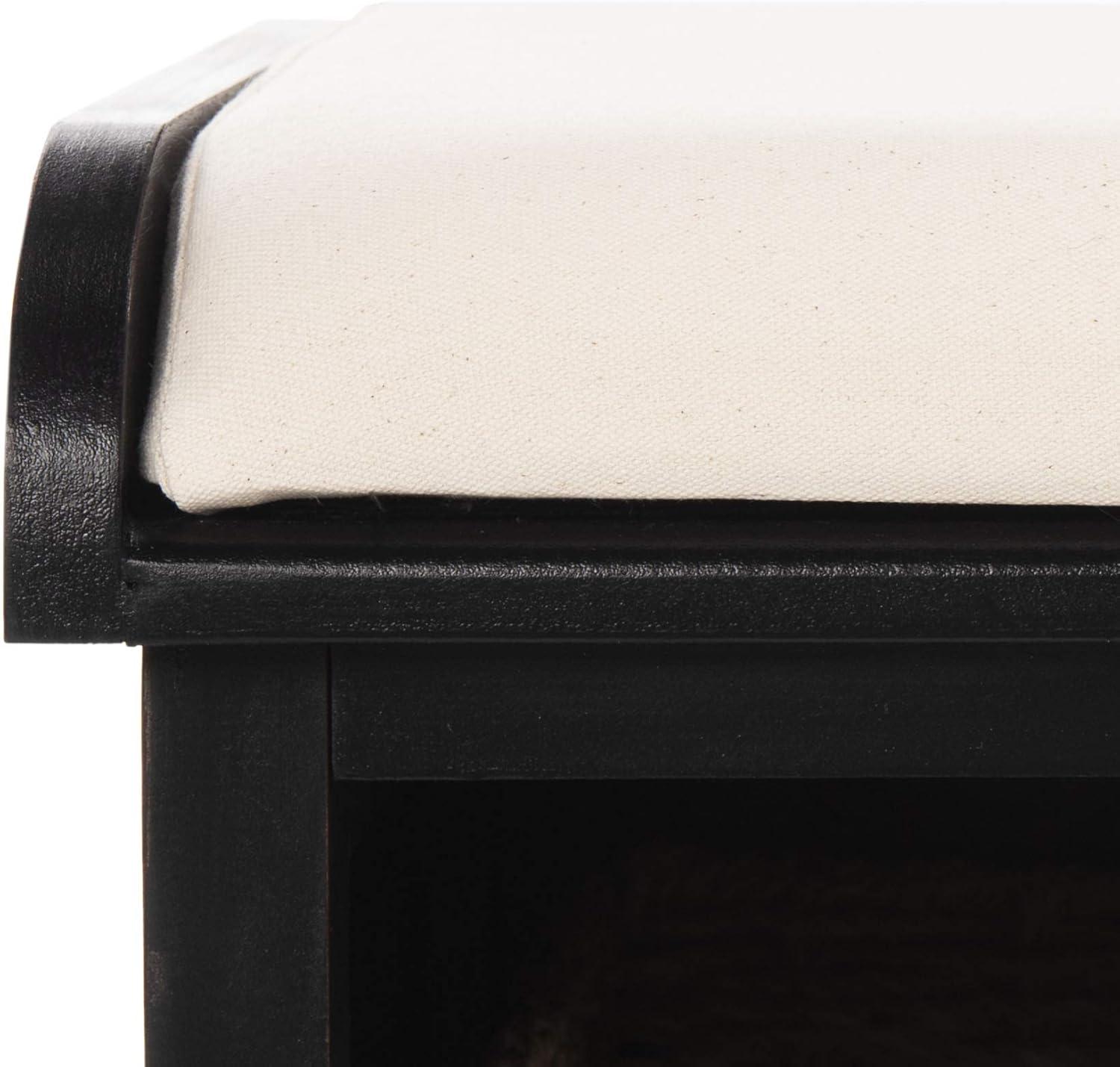 Lonan  Wicker Storage Bench - Black - Safavieh