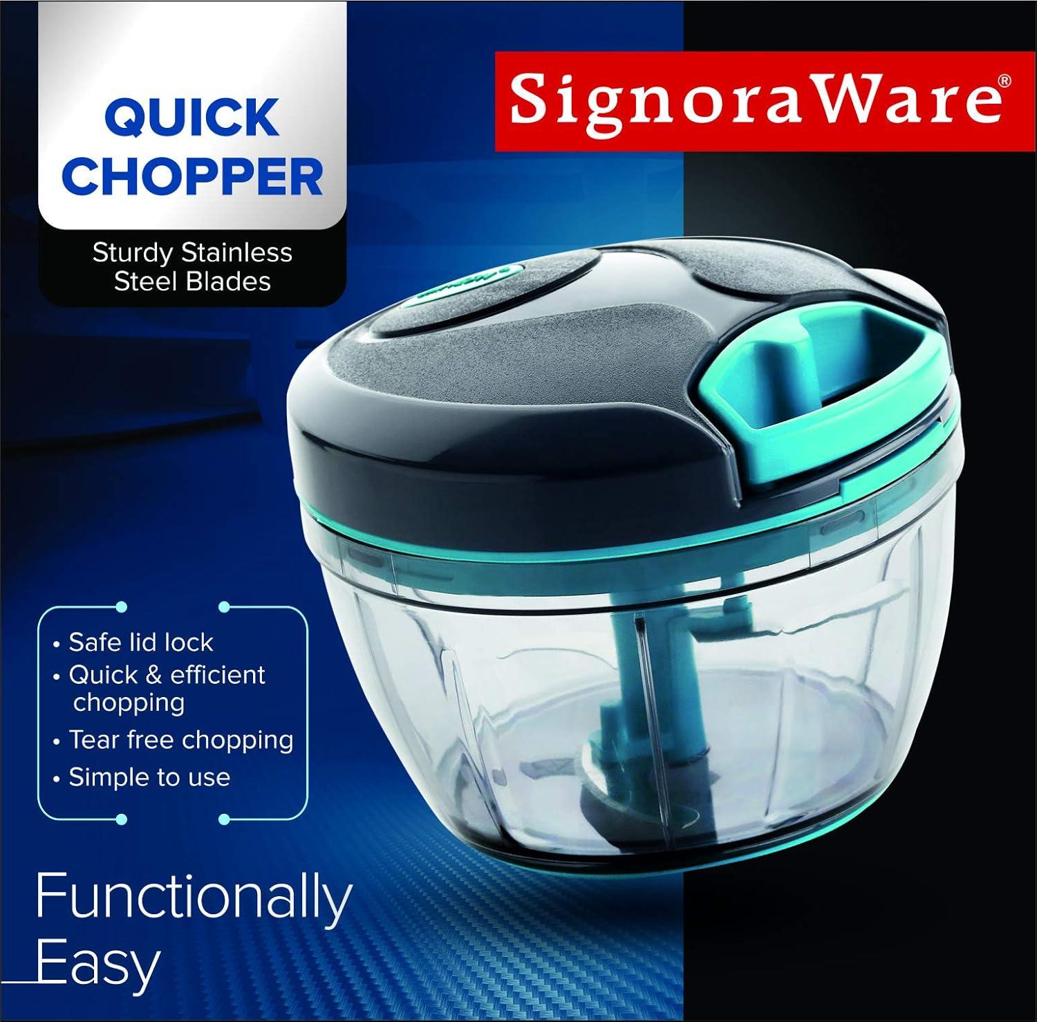 Signora Ware Manual Food Chopper & Processor for Vegetables & Fruits, 15 Oz