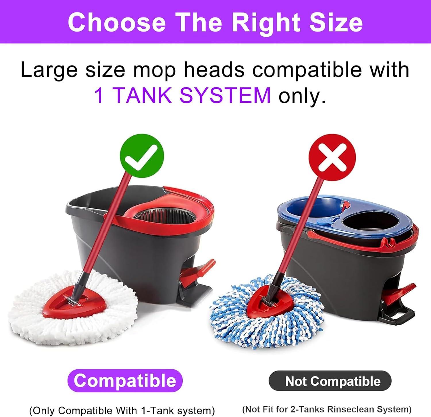 4 Pack Spin Mop Refill - Replacement Head Compatible with O Cedar, Microfiber Spin Mop Refills,clean the floor. Easy Floor Cleaning Mop Head Replacement - Bonison