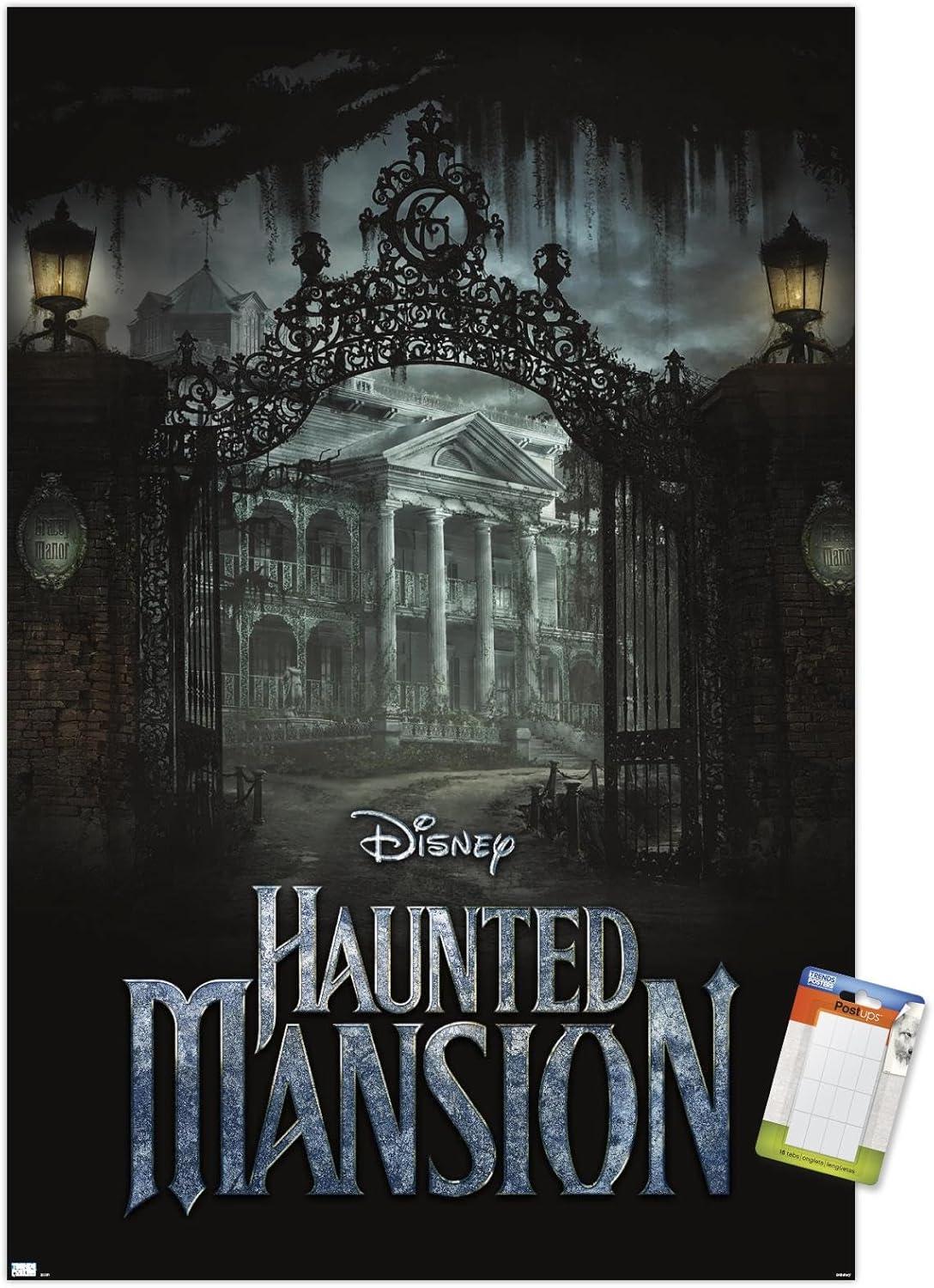Trends International Disney Haunted Mansion - Mansion Unframed Wall Poster Print White Mounts Bundle 22.375" x 34"