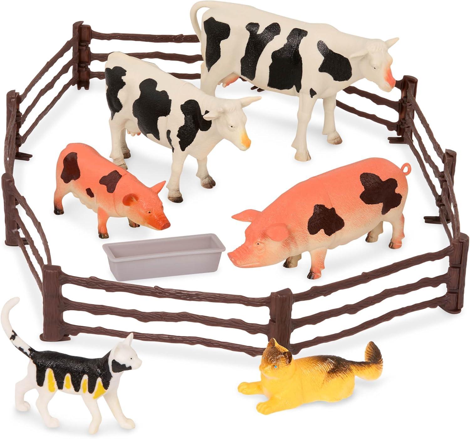 Terra by Battat – Country World – Realistic Cows Toys & Farm Animal Toys for Kids 3+ (60 Pc)