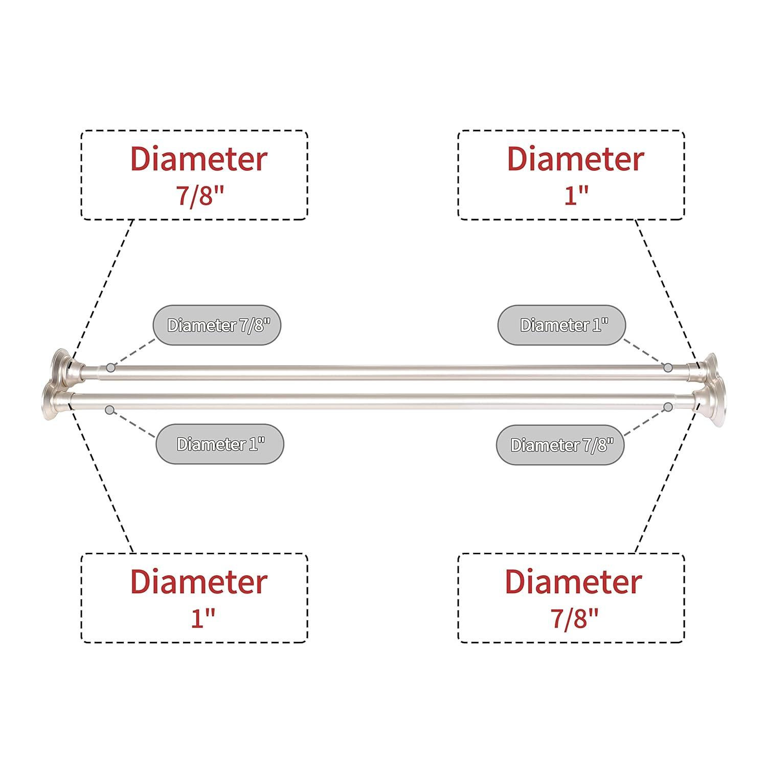 72'' Straight Tension Shower Curtain Rod & Hook Set