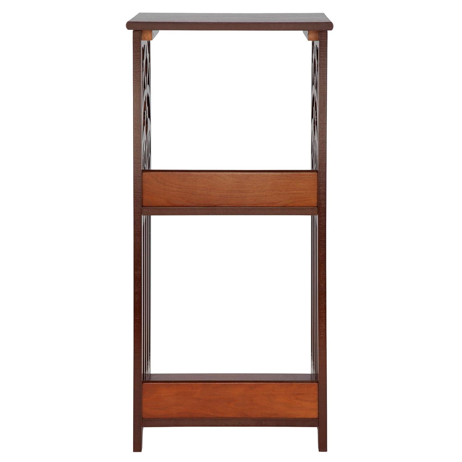 Design Toscano Thomas Aquinas Gothic Tracery Bookcase Side Table, 15 inches Wide, 31 inches Tall, Hardwood, Walnut Finish