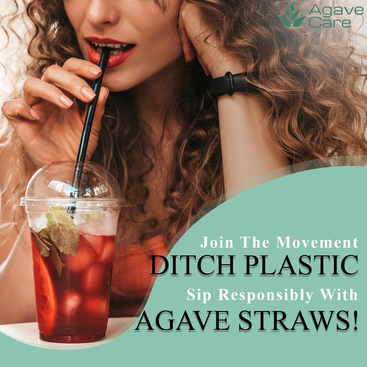 Agave Care Sustainable Agave Straws - 5.9" - Natural - Unwrapped - 150 Count - 3 oz