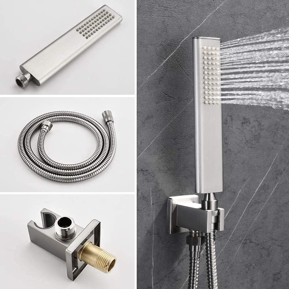 10-Inch Brushed Nickel Wall-Mounted Rain Shower System