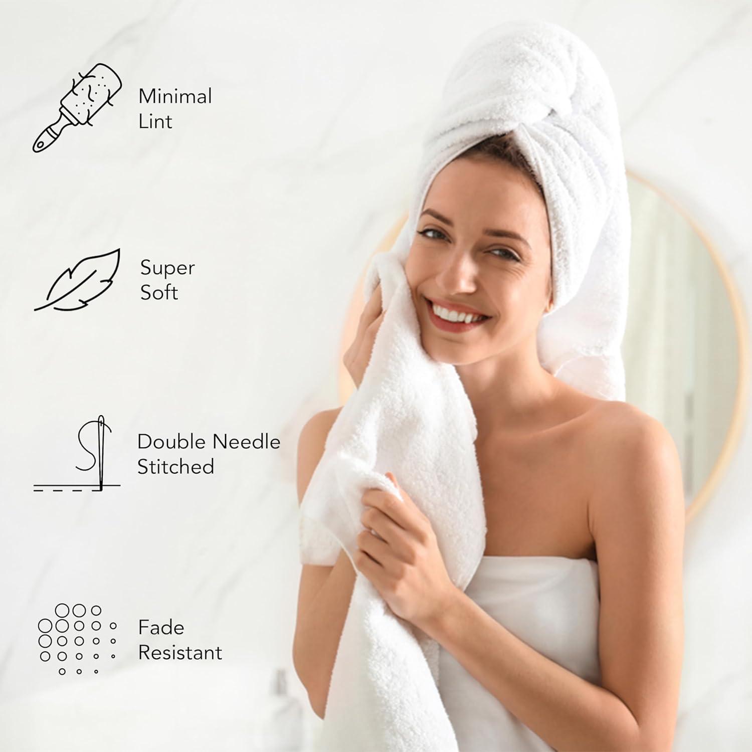 A1 Home Collections LLC A1HC Bath Towel Set, 500 GSM 100% Ring Spun Cotton, Oeko-Tex Green Certified, Zero Twist, Ultra Soft, Quick Dry Towel Sets