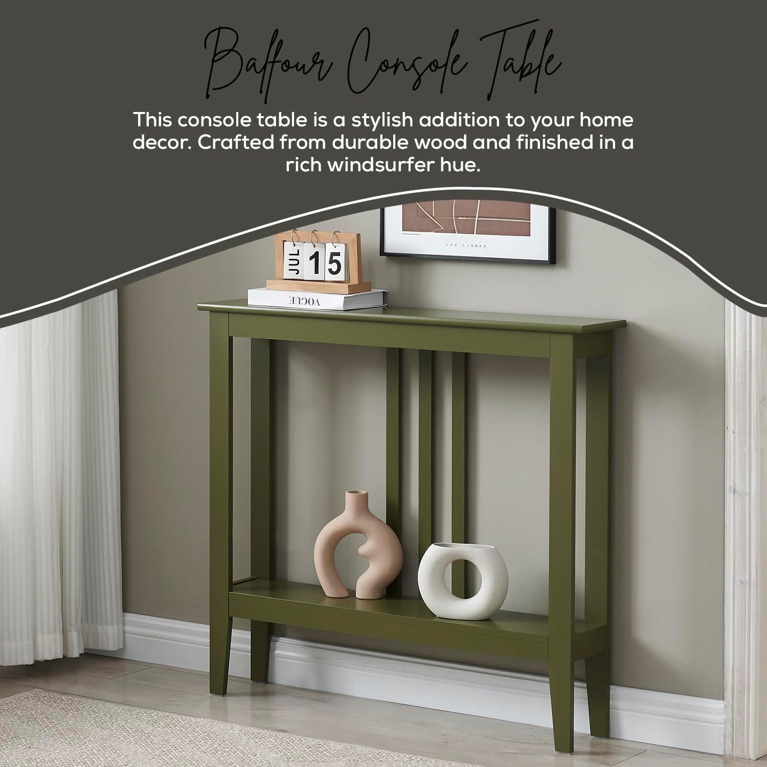 Kings Brand Furniture - Balfour Narrow Console Table with Shelves for Entryway, Hallway, Living Room, or Foyer (Red)