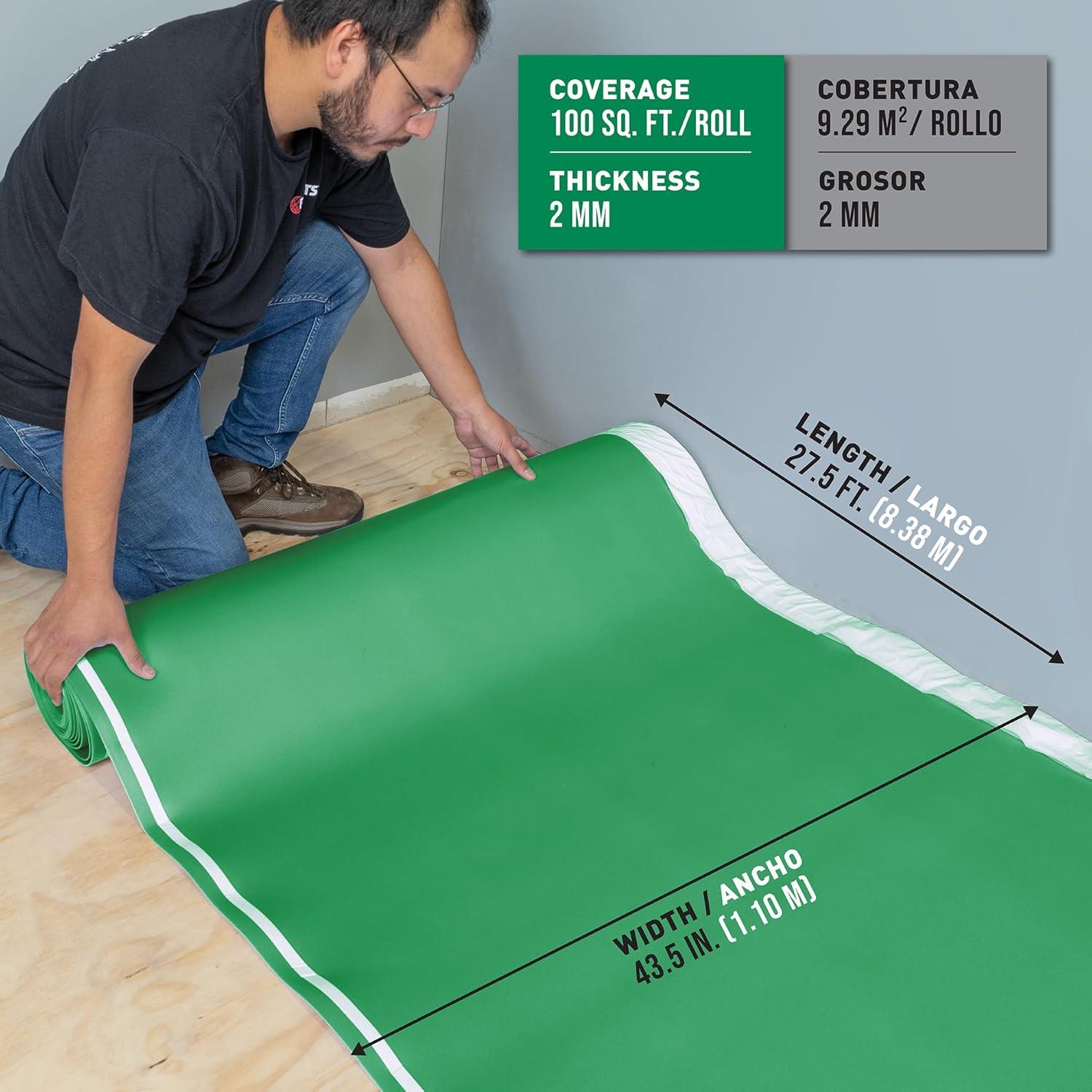 Green 100 Sq Ft Premium Acoustical Underlayment Roll