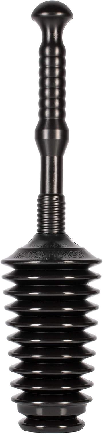 Master Plunger MP500-3TB Heavy Duty Bathroom Toilet Plunger Kit with Tall Bucket. Equipped with Air Release Valve, Black