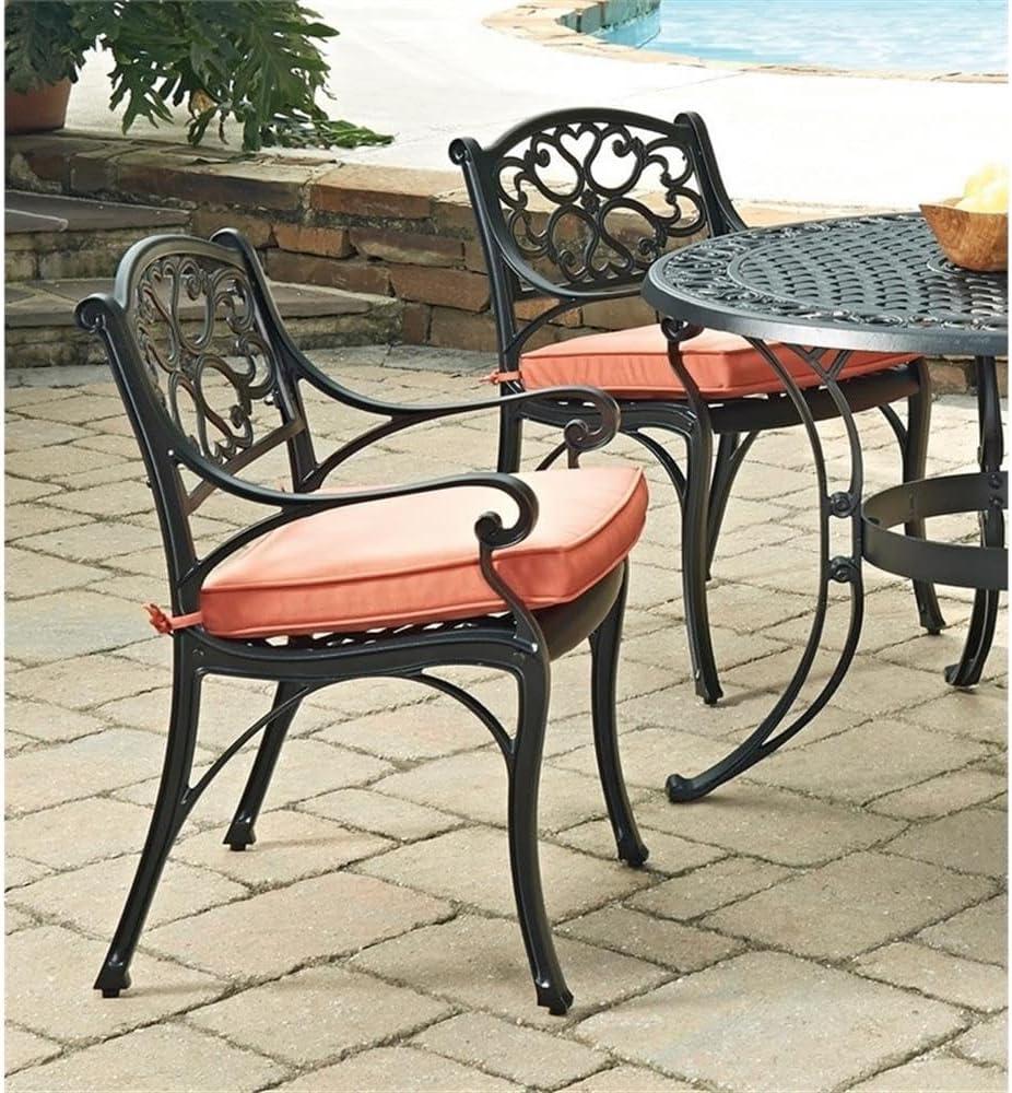 Homestyles Sanibel Aluminum Outdoor Chair Pair in Black