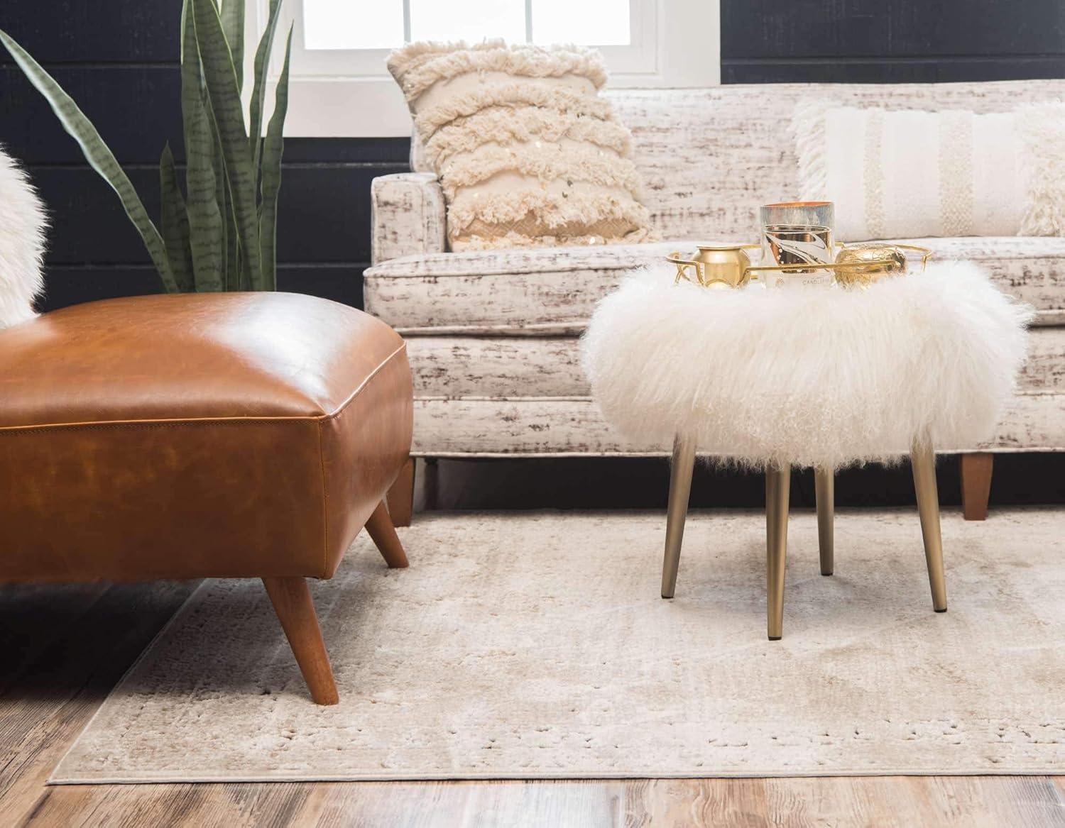 Unique Loom Chateau Collection Area Rug - Jefferson (4' 1" x 6' 1" Rectangle Beige/Light Brown)