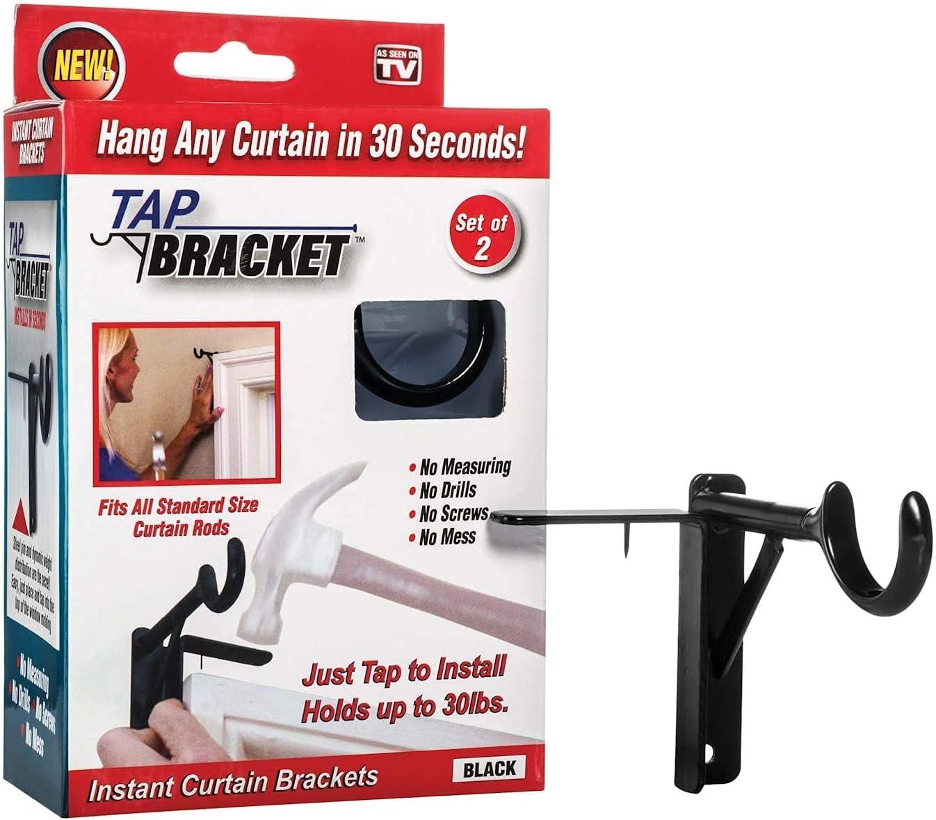 TAP BRACKET TBBRONZ-MC6 As Seen On TV Curtain Bracket, Bronze, 30 Lb