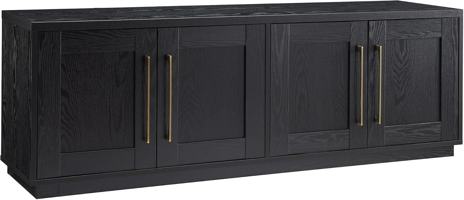 Tillman 68'' Black Grain Transitional TV Stand with Brass Hardware