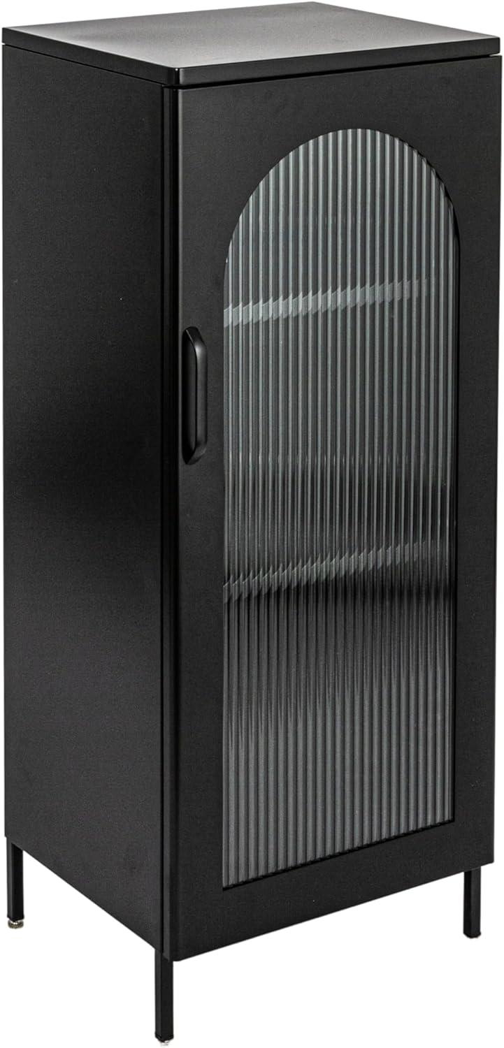 Storied Home Solstice Narrow Accent Cabinet with 2 Shelves Black