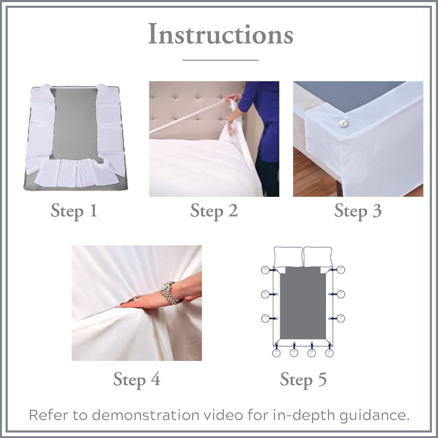 Fresh Ideas Pleated Wrinkle Resistant Wrap Around Bed Skirt