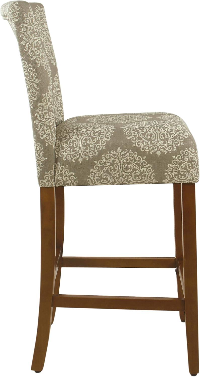 HomePop Braeburn 29" Barstool - Taupe and Cream Medallion