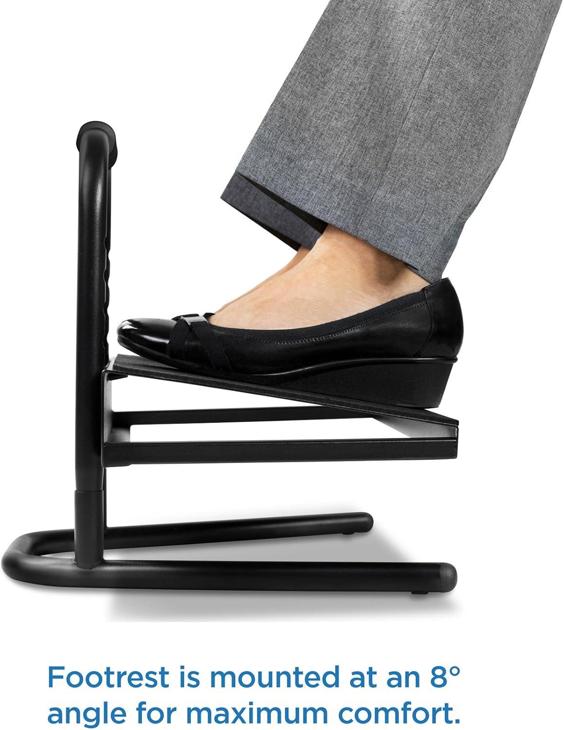 Mount-It! Height Adjustable Footrest for Standing and Sitting, Under The Desk Footrest with Handle