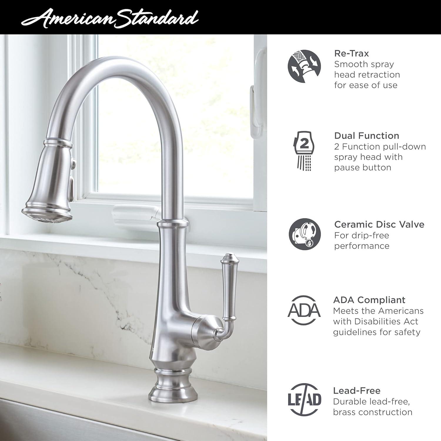 Delancey Pull Down Single Handle Kitchen Faucet With Accessories
