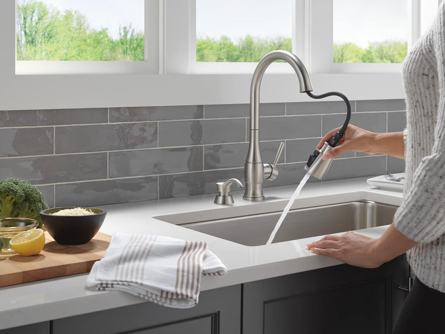 Hazelwood Pull Down Sprayer Kitchen Sink Faucet with Matching Soap Dispenser