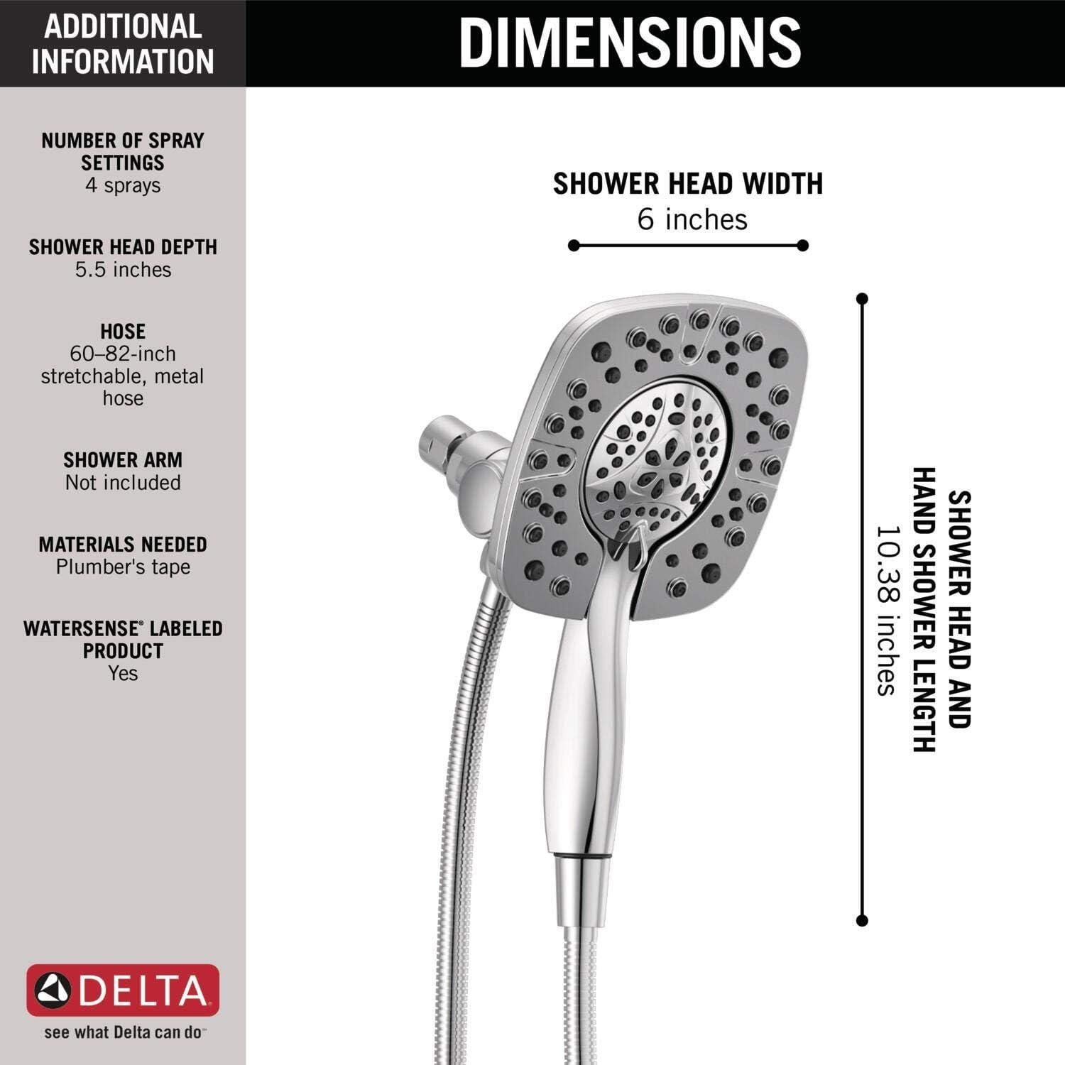 In2ition 4-Spray Dual Shower Head with Handheld Spray