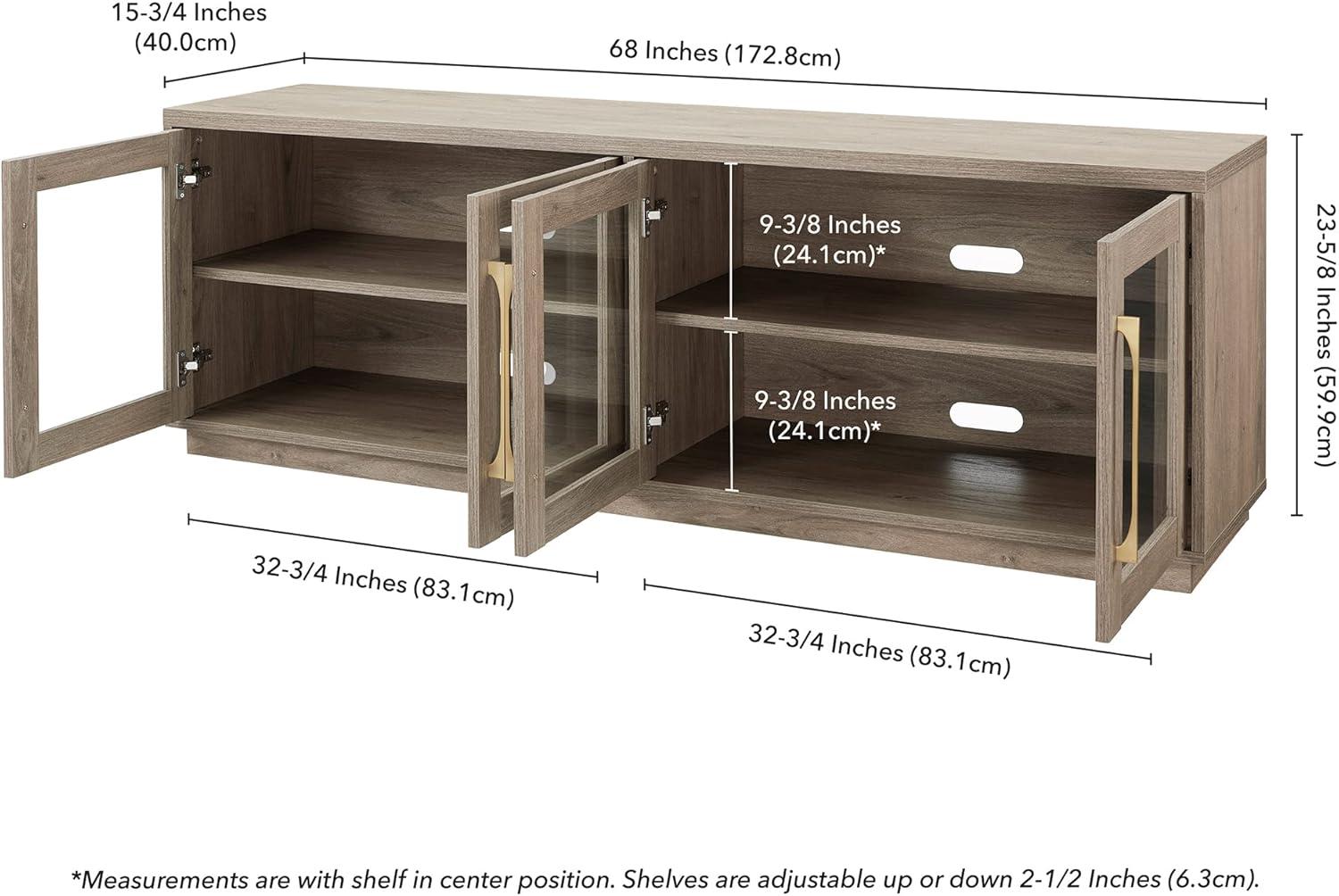 Evelyn&Zoe Donovan Rectangular TV Stand for TV's up to 75", Antiqued Gray Oak