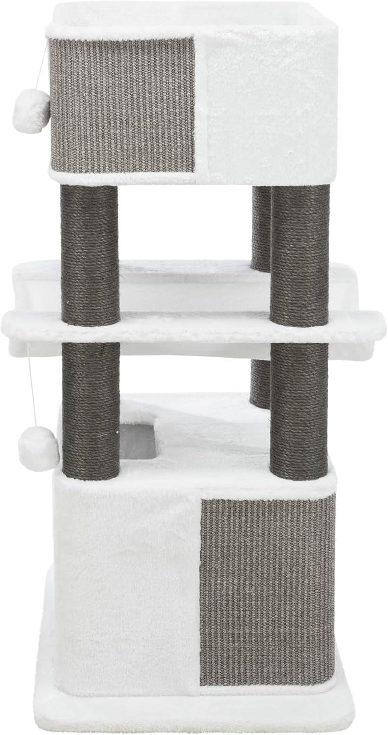 TRIXIE TRIXIE Lucano 43.3" XXL Cat Tree - Sisal Scratching Posts, Plush Covered House, Cat Beds, Platforms, Two Hanging Toys
