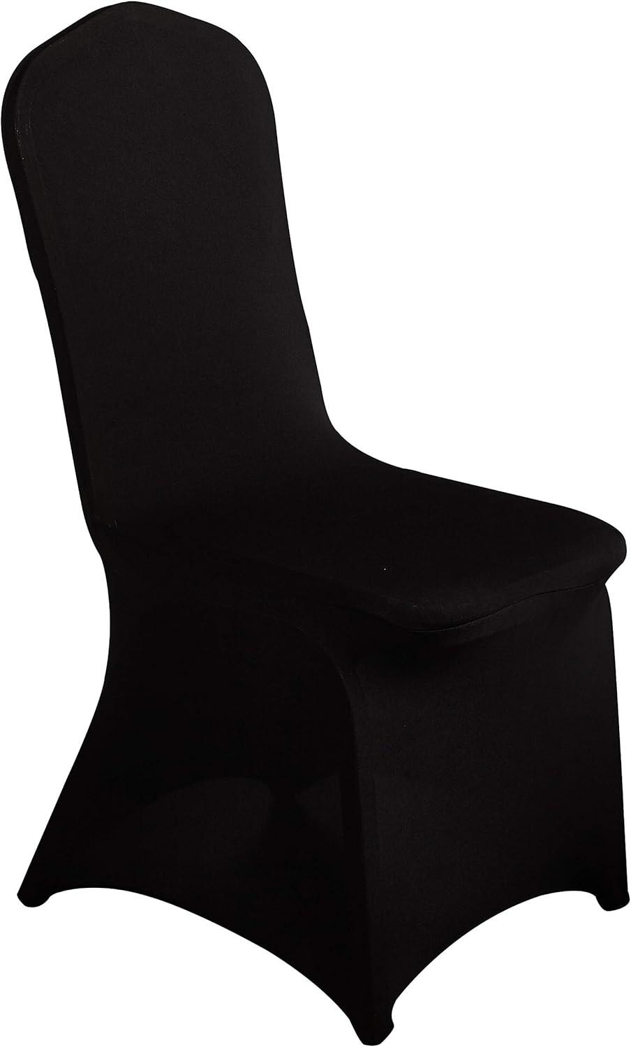 VEVOR Black Stretch Spandex Chair Covers, Set of 50 - Universal Fitted Slipcovers for Folding Chairs - Removable and Washable - Ideal for Weddings, Banquets, Parties, and Celebrations