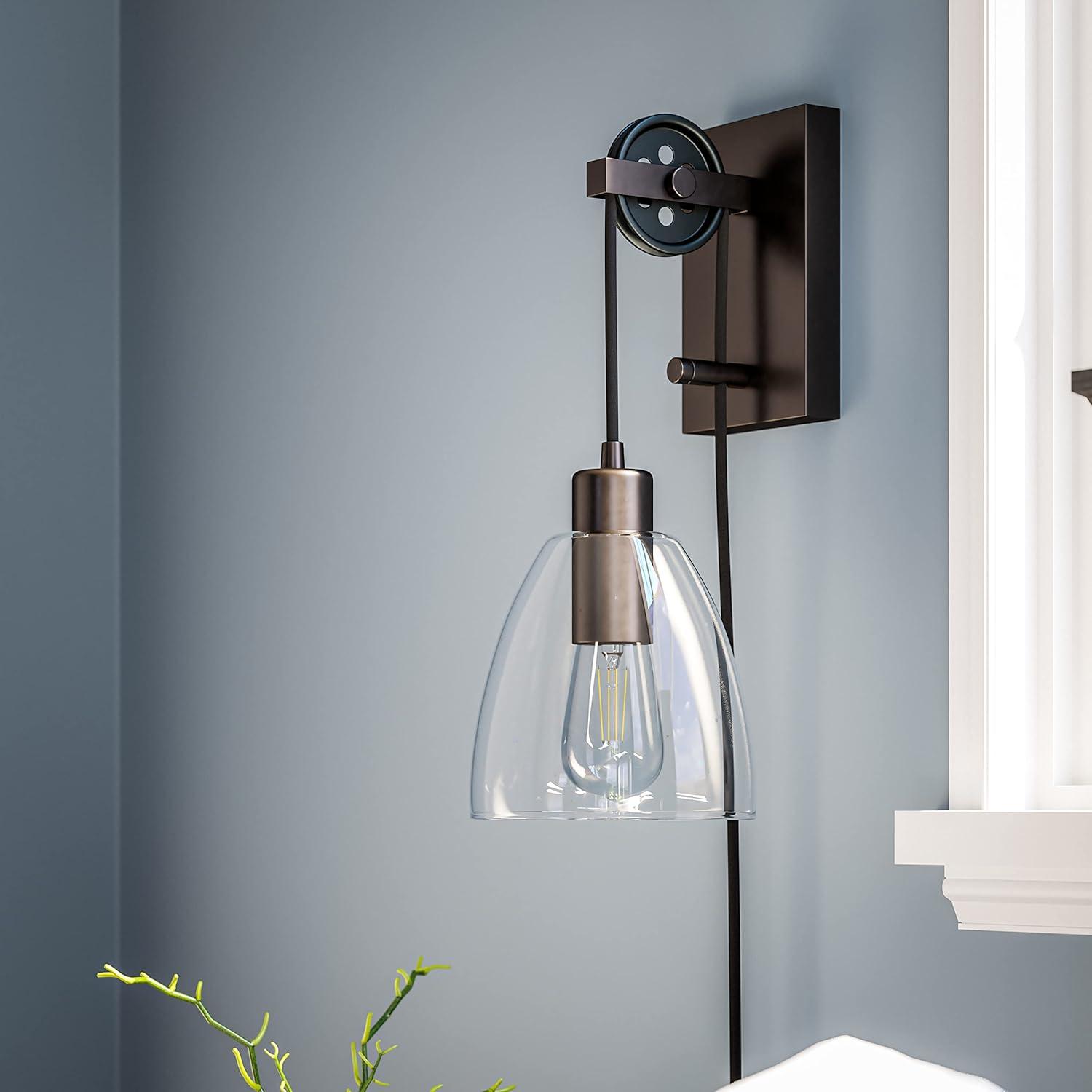 Edis 6 in. Bronze 1-Light Wall Sconce