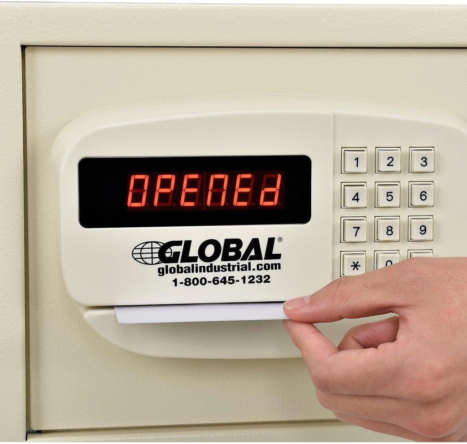 Off-White Steel Electronic Keypad Safe with Card Slot