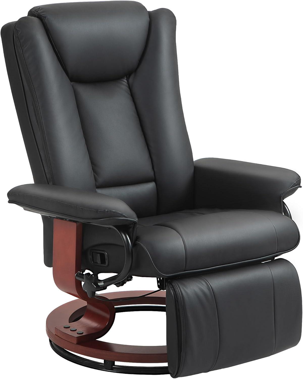 Manual Swivel Recliner Chair, Reclining Chair With Footrest For Living Room