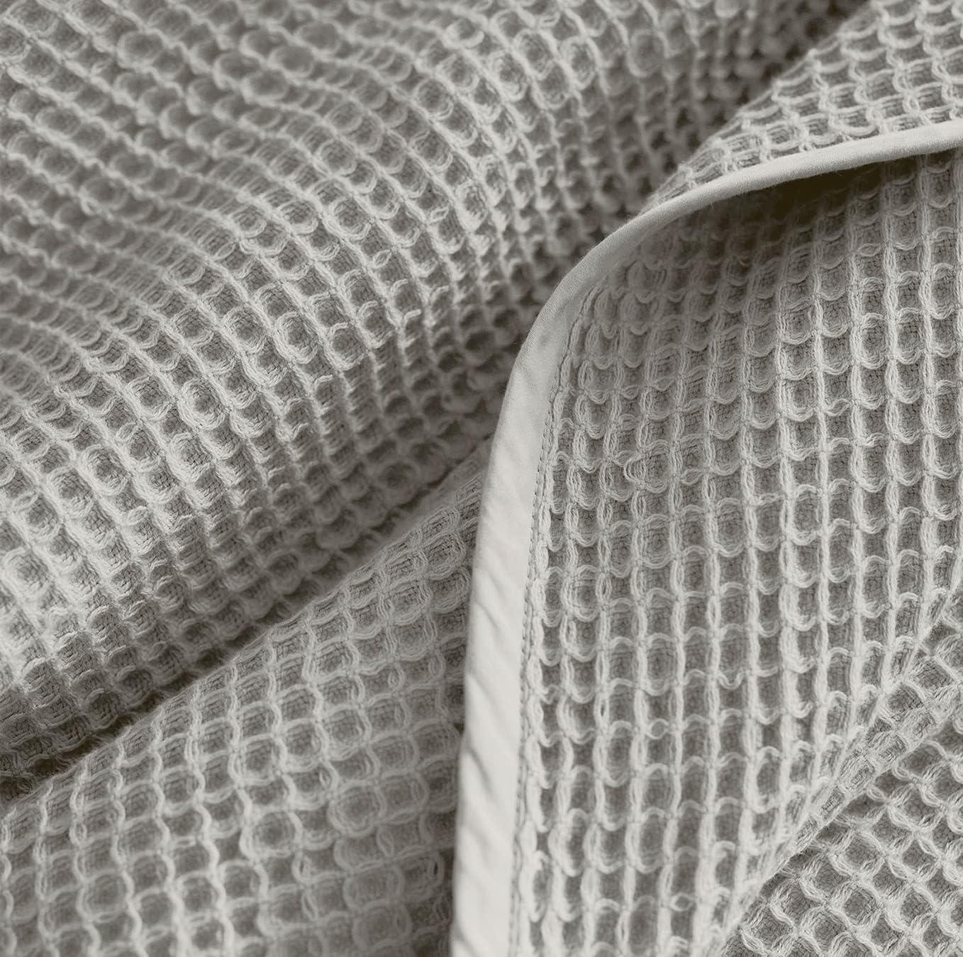 King Pewter Organic Cotton Waffle Bed Blanket