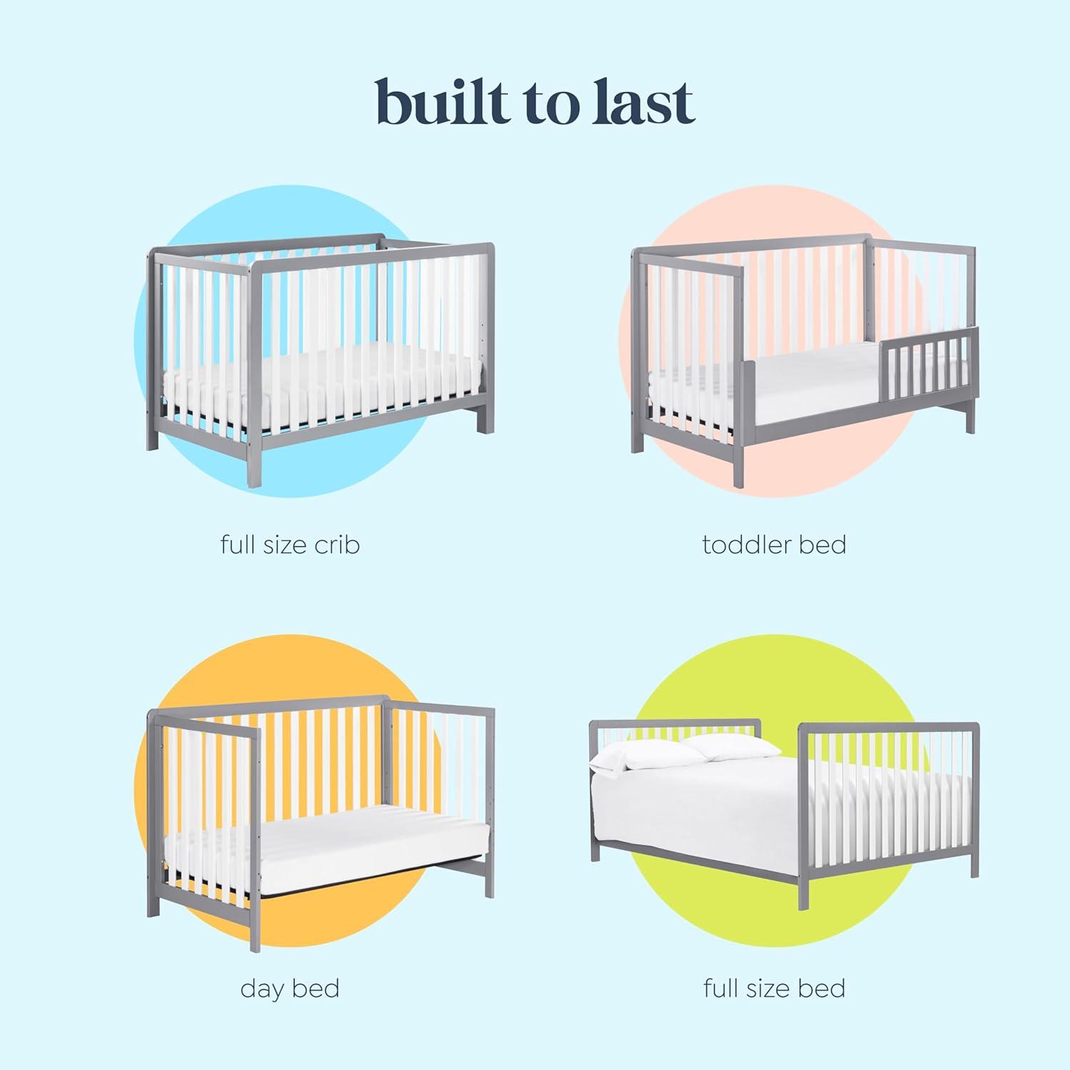 Carter's by DaVinci Colby 4-in-1 Convertible Crib in Gray and White