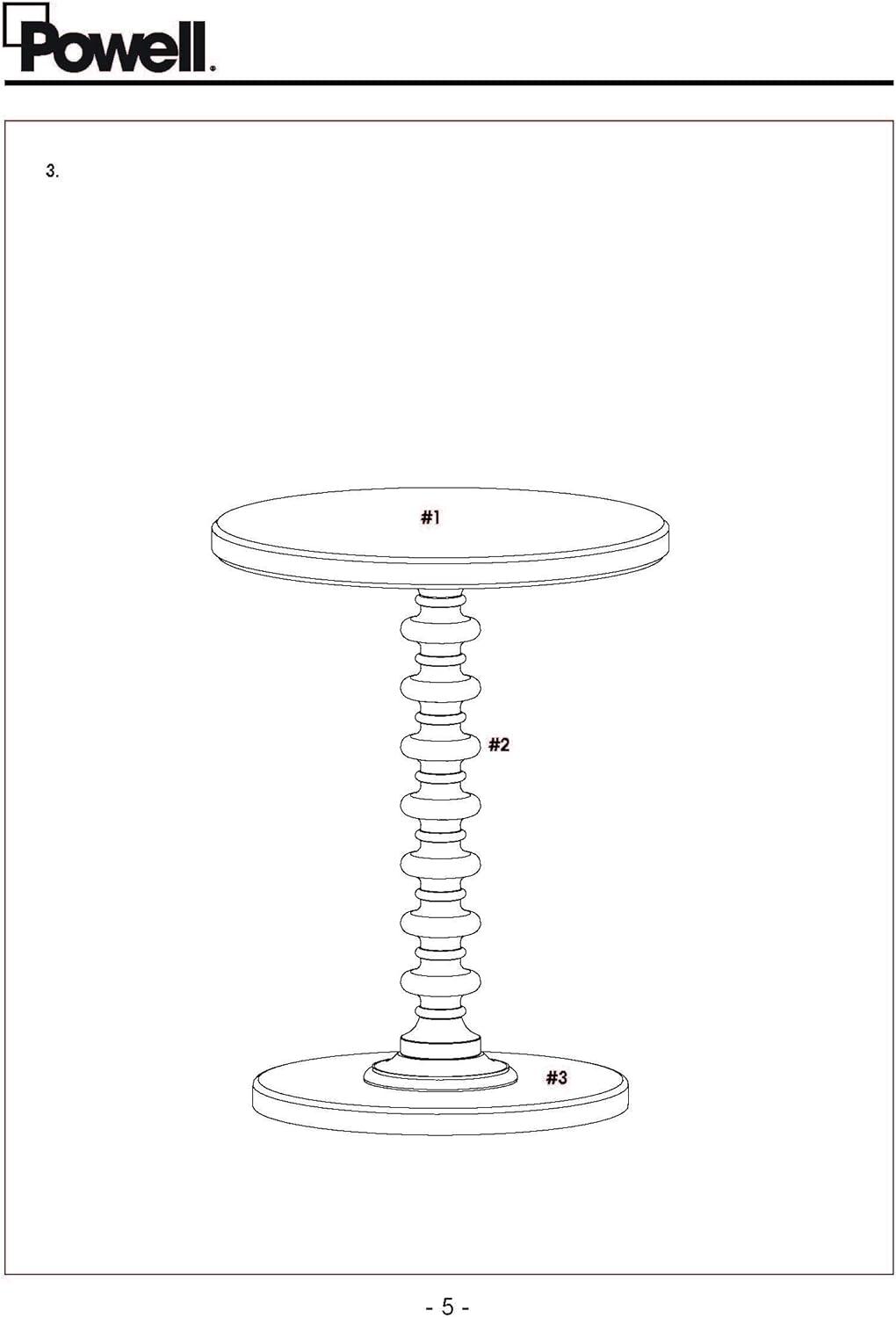 Powell Round Spindle Side Table, Multiple Colors